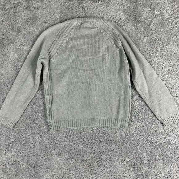 Woolrich Women's Cozy Ribbed Cable Knit Sweater M Grey Light Blue Wool Cashmere - Picture 12 of 16